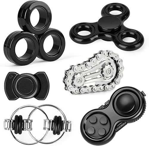 Anneaux et sliders métal EDC, fidget de poche TDAH