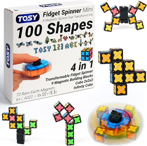 Spinner magnétique transformable TOSY, fidget TDAH