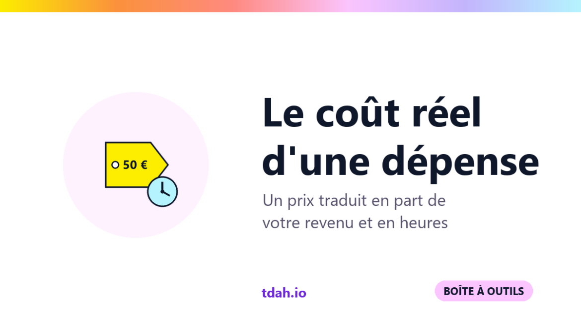 Le coût réel d'une dépense, boîte à outils tdah.io