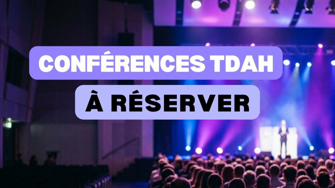 Salle de conférence TDAH, public et scène, réserver une intervention